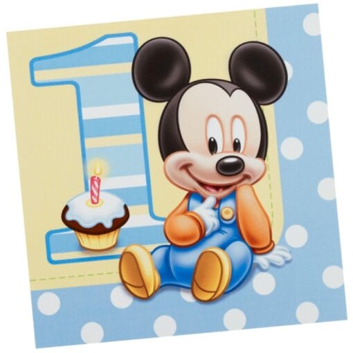 Mickey'S 1St Birthday Napkins Lunch 16Ct