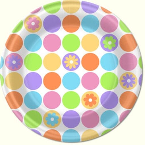 Spring Dots Plates 7&Quot; 8Ct