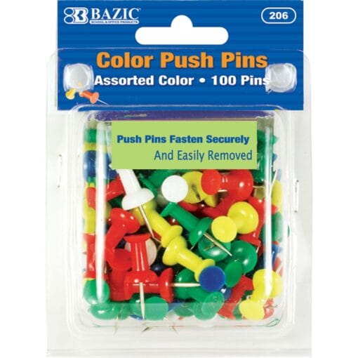 Push Pin, Colored 100Pk