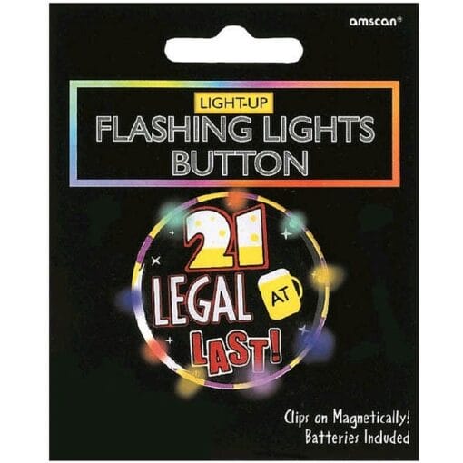21St Birthday Light Up Button 2.25&Quot;