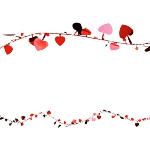 Hearts Foil Wire Garland Red 12Ft