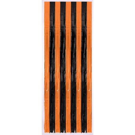 Orange/Black Door Curtain Plastic