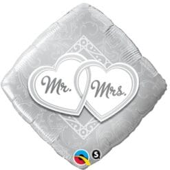 18" DIA Mr & Mrs Entwined Hearts Foil
