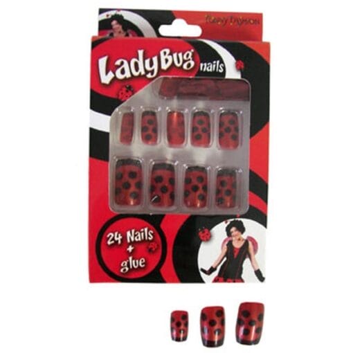 Ladybug Nails Black/Red