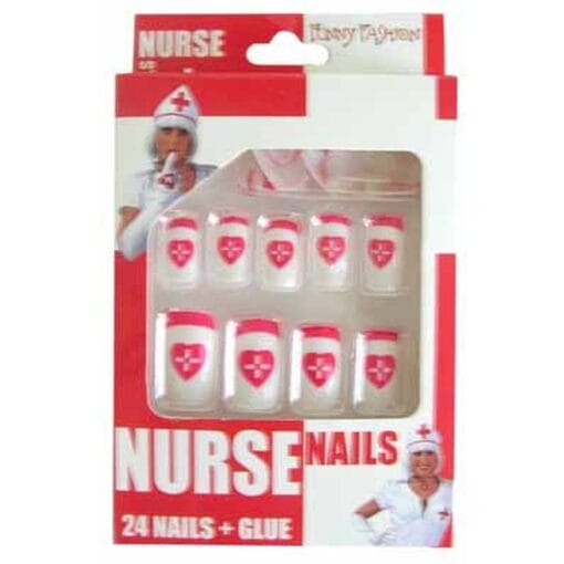 Nurse Nails Red/White