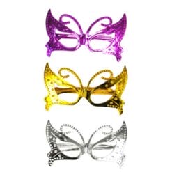 Butterfly Glasses Prpl-Slvr-Gold Astd