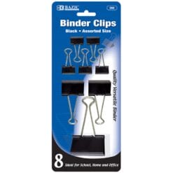 Binder Clips Astd Size Black 8CT