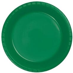 E Green Plate Plastic 7"