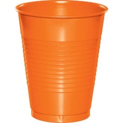 Orange Cups Plastic 16OZ 20CT