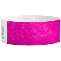 Wristband Glow Pink 3/4" Tyvek 500CT