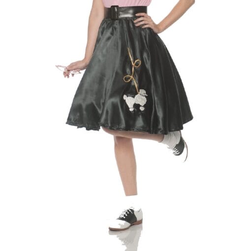 Satin Poodle Skirt Black L