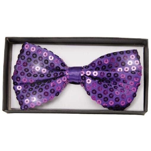 Bow Tie Purple Sequin Os