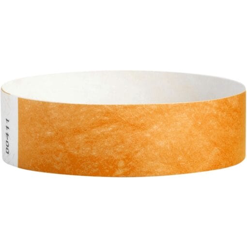 Wristband Glow Orange 3/4&Quot; Tyvek 100Ct