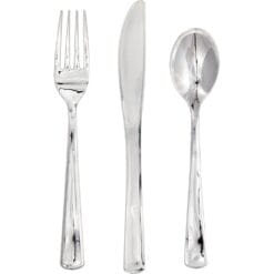 Silver Metallic Cutlery Astd 24CT