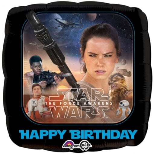 17&Quot; Sqr Star Wars Force Bday Foil Bln