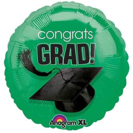 18&Quot; Rnd Green Congrats Grad Foil Bln