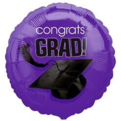 18" RND Purple Congrats Grad Foil