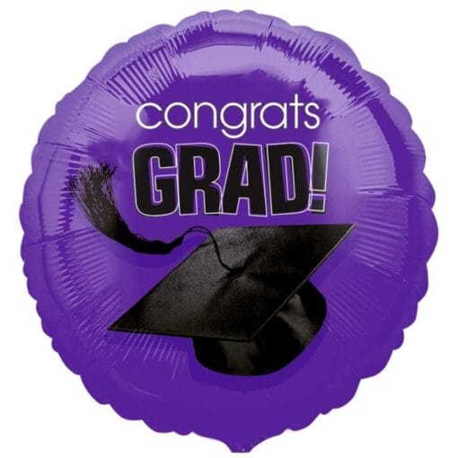 18&Quot; Rnd Purple Congrats Grad Foil