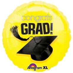 18" RND Yellow Congrats Grad Foil BLN