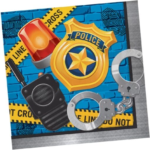 Police Party Napkins Lunch 18Ct