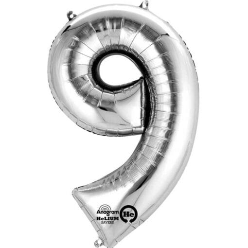 16&Quot; Shp #9 Silver Foil Balloon