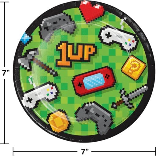 Gaming Party Plates 7&Quot; 8Ct