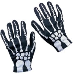 Gloves Black w/Skeleton Print Child