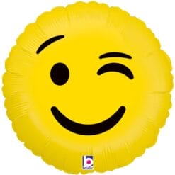 18" RND Emoji Wink Foil Balloon