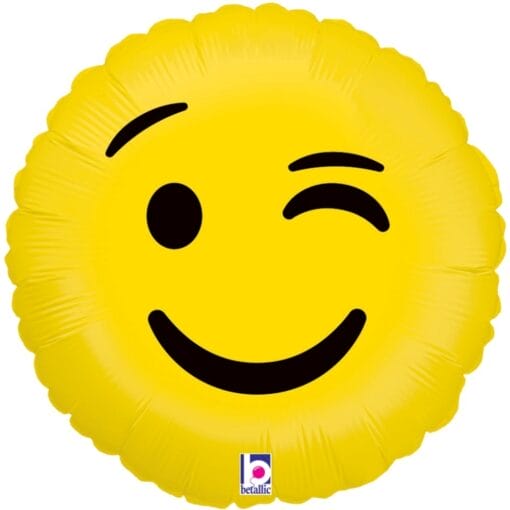 18&Quot; Rnd Emoji Wink Foil Balloon