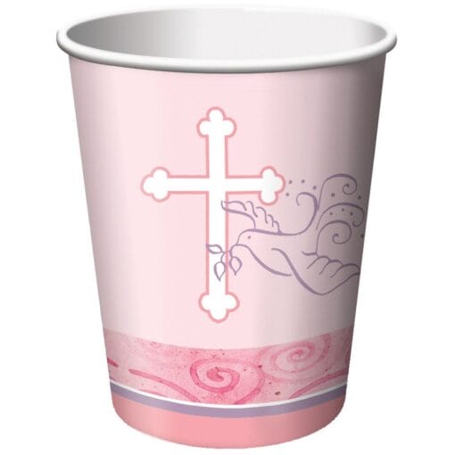 F/Dove Pink Cups Hot/Cold 9Oz 8Ct