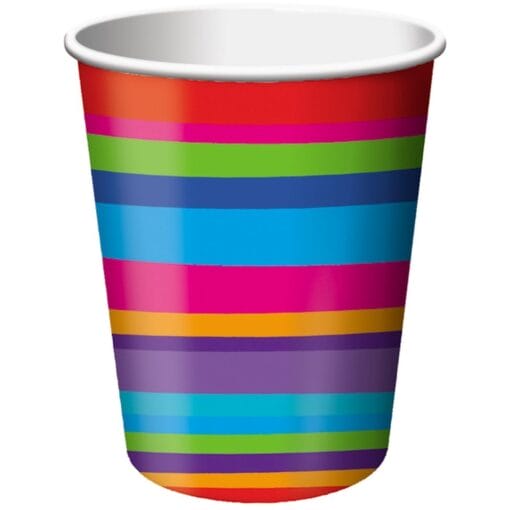 Birthday Stripes Cups Hot/Cold 9Oz 8Ct