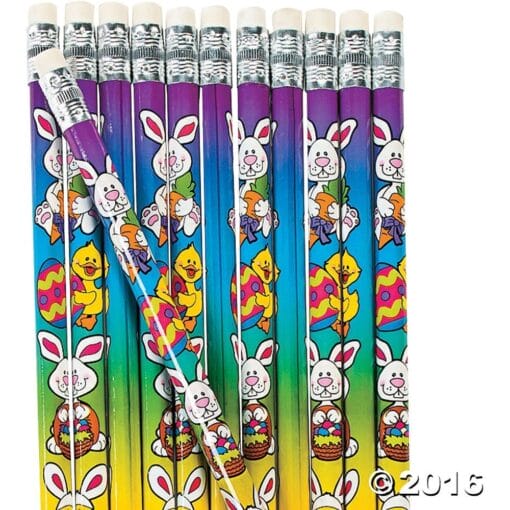 Bunny &Amp; Chick Easter Pencils 12Ct