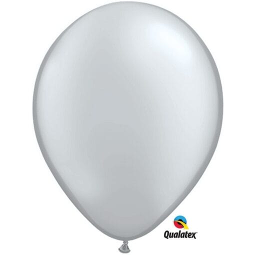 5&Quot; Met Silver Latex Balloons 100Ct