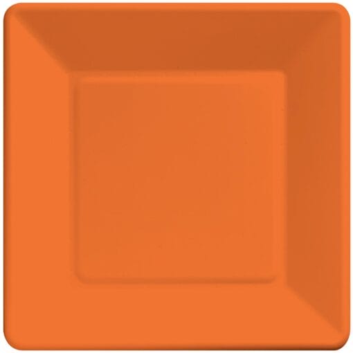 Orange Plates Paper Square 7&Quot; 18Ct