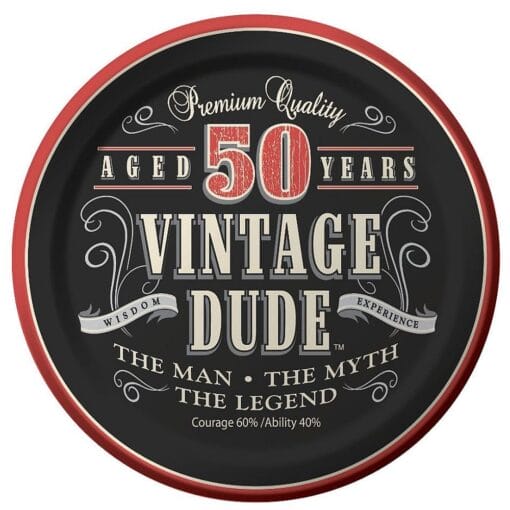 Vintage Dude 50Yo Plates 7&Quot; 8Ct