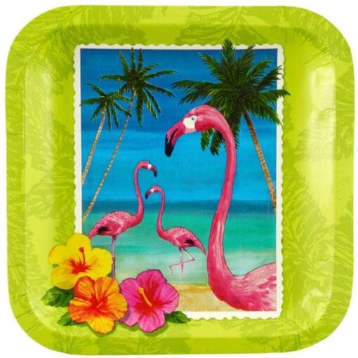 Tropical Vacation Plates Sqr 7&Quot; 8Ct