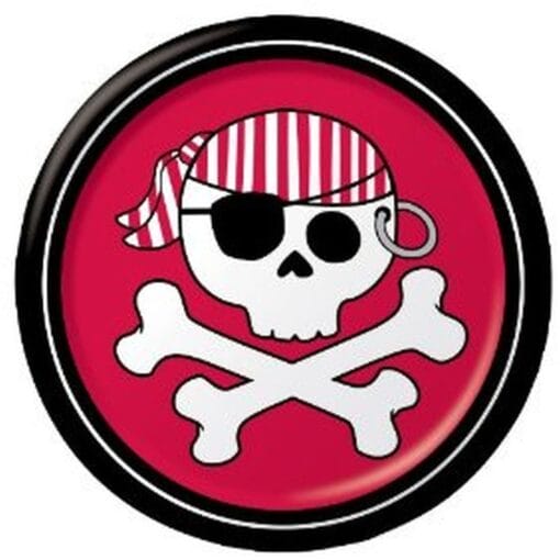 Pirate Parrty Plates 7&Quot; Red 8Ct