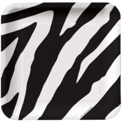 Zebra Print Plates SQR 7" 8CT