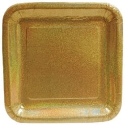 Glitz Gold Plates SQR 9" 8CT