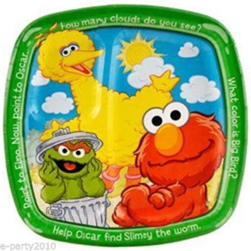 Sesame St Sunny Days Plate 9&Quot; Sectnd 8Ct
