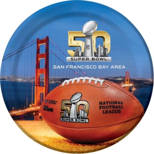 Super Bowl 50 Plate Dinner 9&Quot; 8Ct