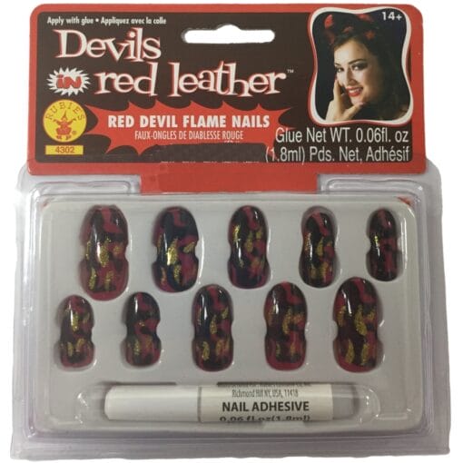 Nails Red Devil Flame