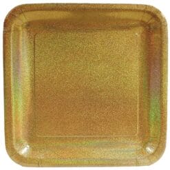 Glitz Gold Plates SQR, 10" 8CT