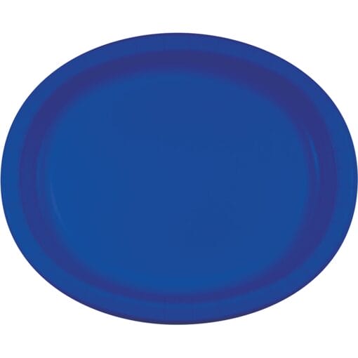 Cobalt Blue Platter Oval Ppr 10&Quot;X12&Quot; 8Ct