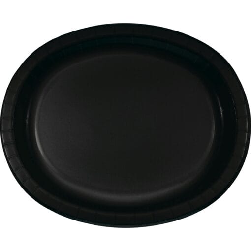 Black Platter Oval Paper 10&Quot;X12&Quot; 8Ct