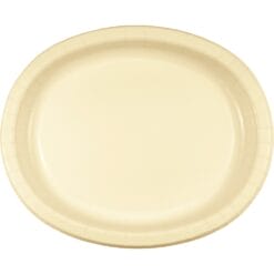 Ivory Platter Oval Paper 10"x12" 8CT