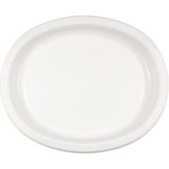 White Platter Oval Paper 10"x12" 8CT