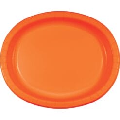 Orange Platter Oval Paper 10"x12" 8CT