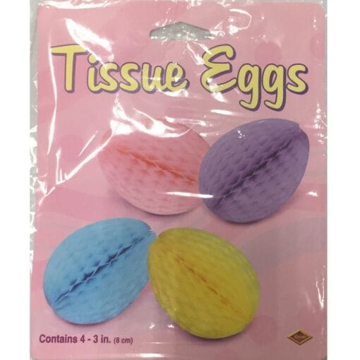 Tissue Pastel Eggs 3&Quot; 4Ct