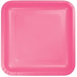 Candy Pink Plate Paper SQR 7" 18CT